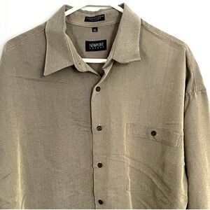 Newport Shirt Mens‎ XL Olive Green Long Sleeve Button Up Casual Pocket Classic